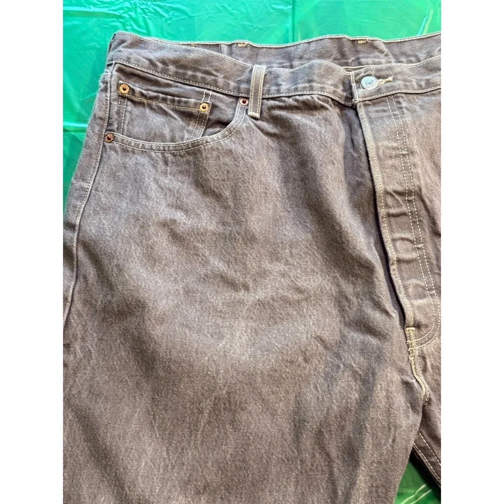 Levi's 501 XX Jeans Washed Charcoal Button Fly Men's 44x34 Straight Fit Selvedge